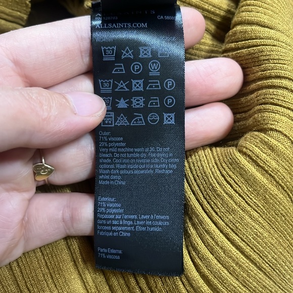 All saints Ribbed Brown Women's Top - Picture 4 of 5